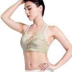 Sugar Brown Marble Print Women's Sports Bra
