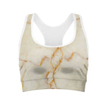 Sugar Brown Marble Print Women's Sports Bra