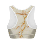 Sugar Brown Marble Print Women's Sports Bra