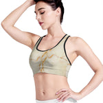Sugar Brown Marble Print Women's Sports Bra