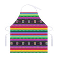 Sugar Skull Mexican Serape Pattern Print Adjustable Apron