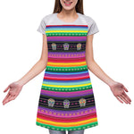 Sugar Skull Mexican Serape Pattern Print Adjustable Apron