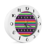 Sugar Skull Mexican Serape Pattern Print Alarm Clock