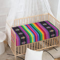 Sugar Skull Mexican Serape Pattern Print Baby Crib Sheet