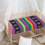 Sugar Skull Mexican Serape Pattern Print Baby Crib Sheet