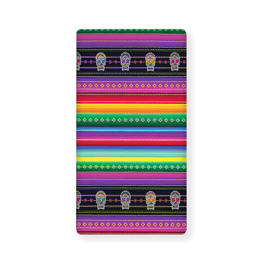 Sugar Skull Mexican Serape Pattern Print Baby Crib Sheet