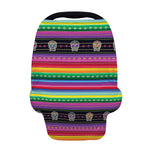 Sugar Skull Mexican Serape Pattern Print Baby Seat Cover