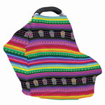Sugar Skull Mexican Serape Pattern Print Baby Seat Cover