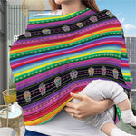 Sugar Skull Mexican Serape Pattern Print Baby Seat Cover