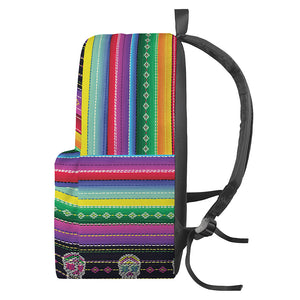 Sugar Skull Mexican Serape Pattern Print Backpack