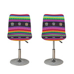 Sugar Skull Mexican Serape Pattern Print Bar Stool Covers
