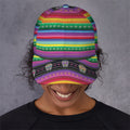 Sugar Skull Mexican Serape Pattern Print Baseball Cap