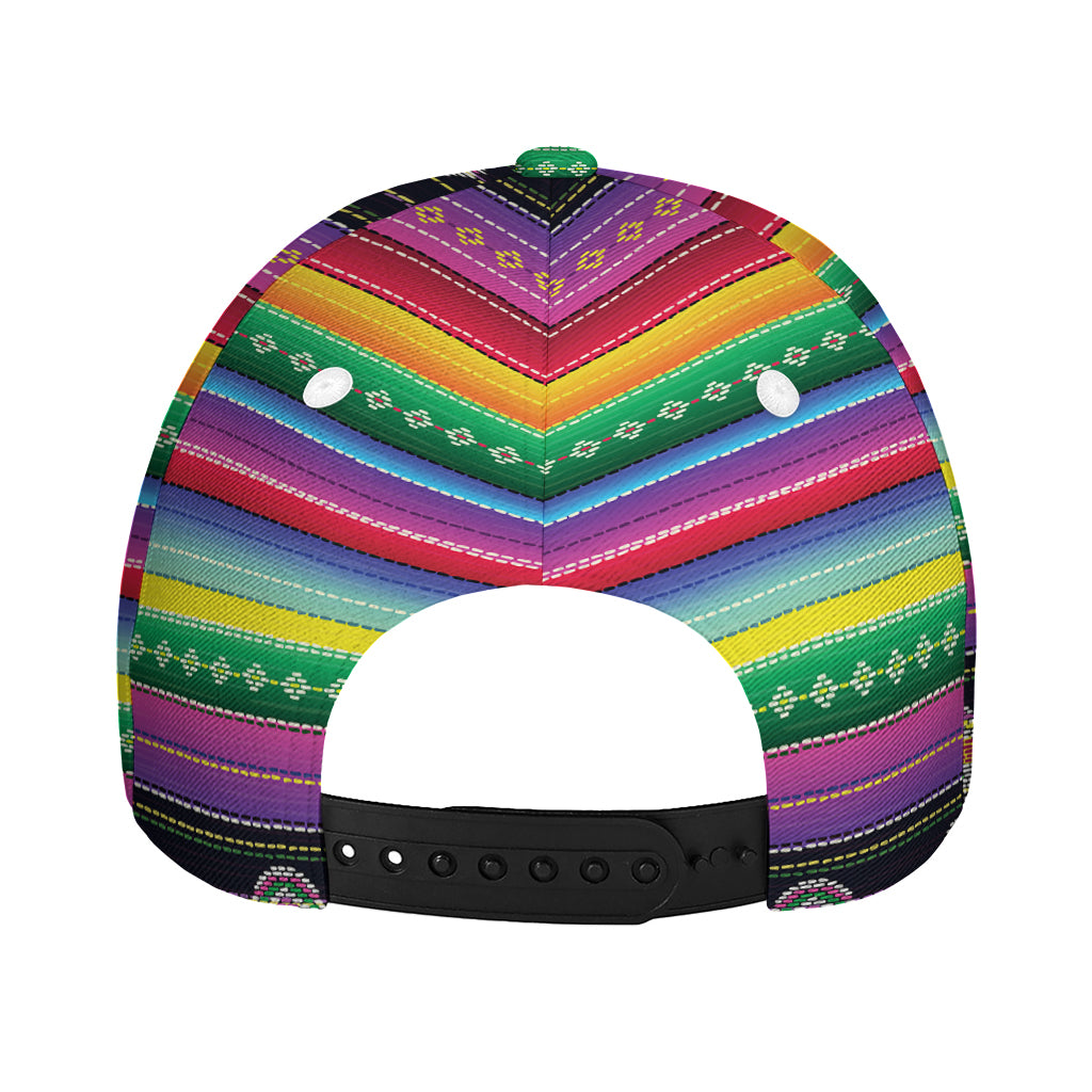 Sugar Skull Mexican Serape Pattern Print Baseball Cap