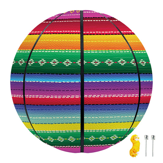 Sugar Skull Mexican Serape Pattern Print Basketball