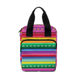 Sugar Skull Mexican Serape Pattern Print Bible Tote Bag