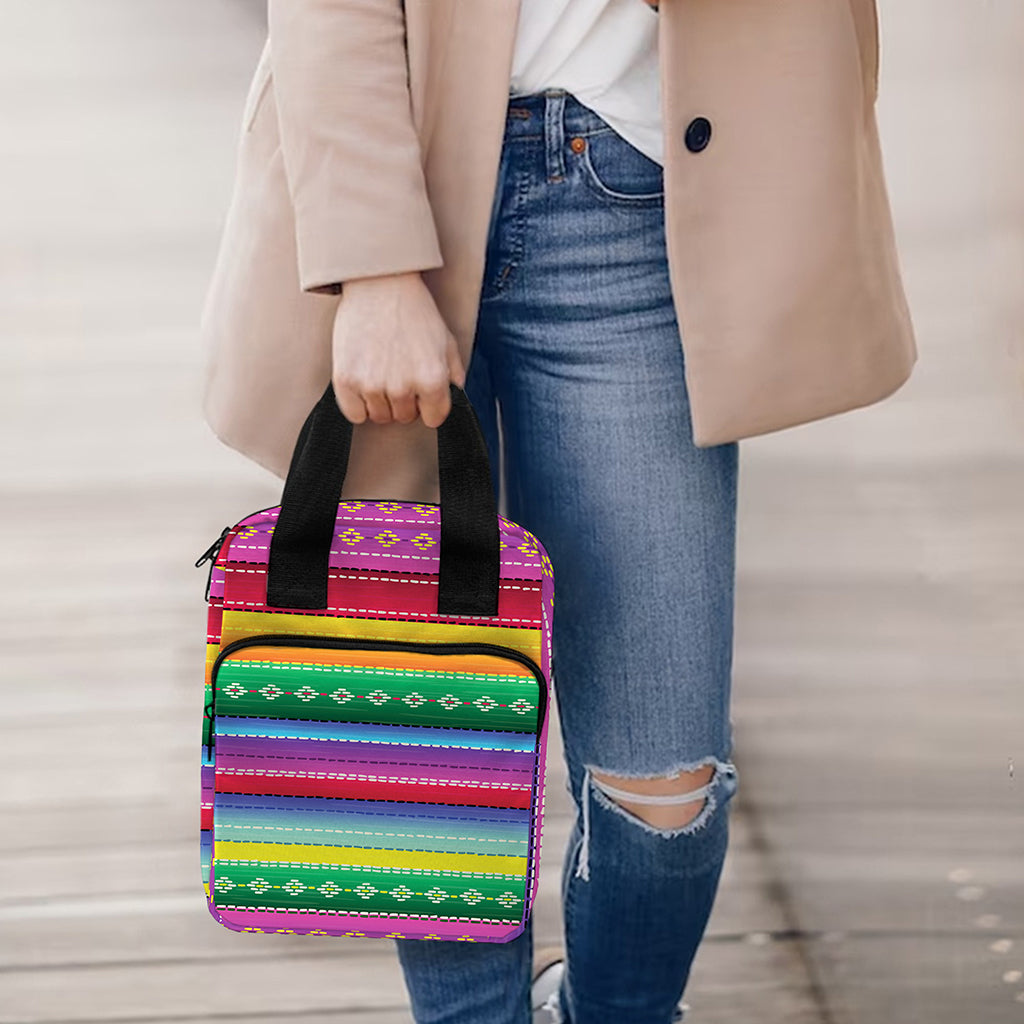 Sugar Skull Mexican Serape Pattern Print Bible Tote Bag
