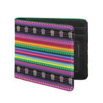 Sugar Skull Mexican Serape Pattern Print Bifold Wallet