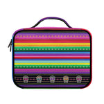 Sugar Skull Mexican Serape Pattern Print Briefcase Bible Bag