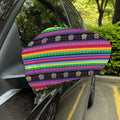 Sugar Skull Mexican Serape Pattern Print Car Side Mirror Covers