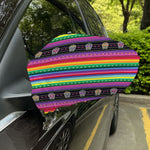 Sugar Skull Mexican Serape Pattern Print Car Side Mirror Covers