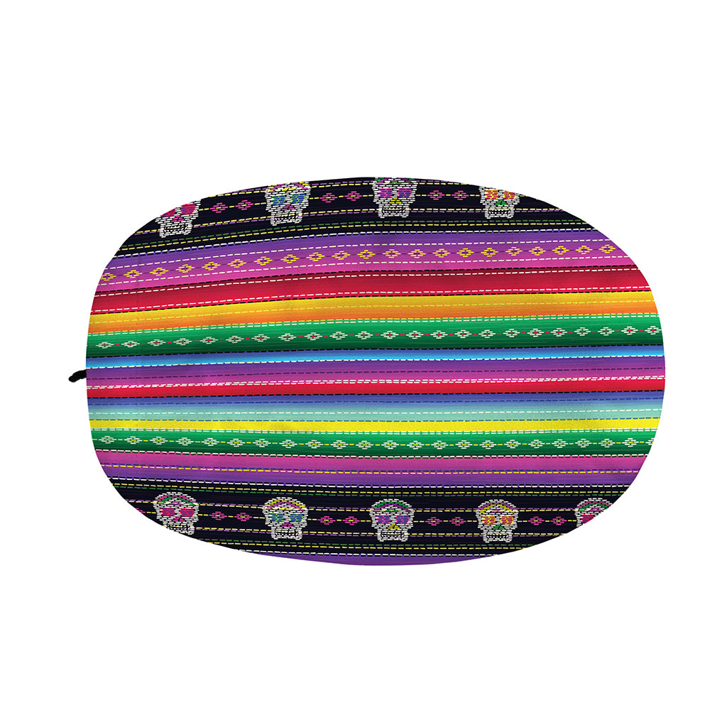 Sugar Skull Mexican Serape Pattern Print Car Side Mirror Covers