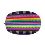 Sugar Skull Mexican Serape Pattern Print Car Side Mirror Covers