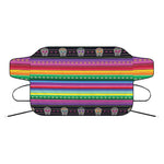 Sugar Skull Mexican Serape Pattern Print Car Windshield Snow Cover