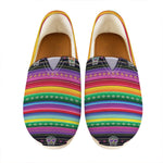 Sugar Skull Mexican Serape Pattern Print Casual Shoes