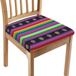Sugar Skull Mexican Serape Pattern Print Chair Cushion Cover