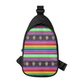 Sugar Skull Mexican Serape Pattern Print Sling Bag