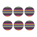 Sugar Skull Mexican Serape Pattern Print Coaster Set