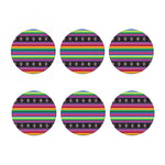 Sugar Skull Mexican Serape Pattern Print Coaster Set