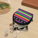 Sugar Skull Mexican Serape Pattern Print Coin Purse