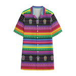 Sugar Skull Mexican Serape Pattern Print Cotton Hawaiian Shirt