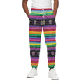 Sugar Skull Mexican Serape Pattern Print Cotton Sweatpants