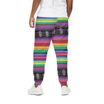 Sugar Skull Mexican Serape Pattern Print Cotton Pants
