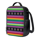 Sugar Skull Mexican Serape Pattern Print Crossbody Lunch Bag