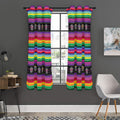 Sugar Skull Mexican Serape Pattern Print Grommet Curtain Panels