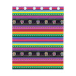 Sugar Skull Mexican Serape Pattern Print Curtain