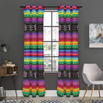 Sugar Skull Mexican Serape Pattern Print Curtain