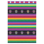 Sugar Skull Mexican Serape Pattern Print Curtain
