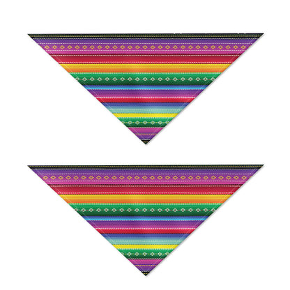 Sugar Skull Mexican Serape Pattern Print Dog Bandana