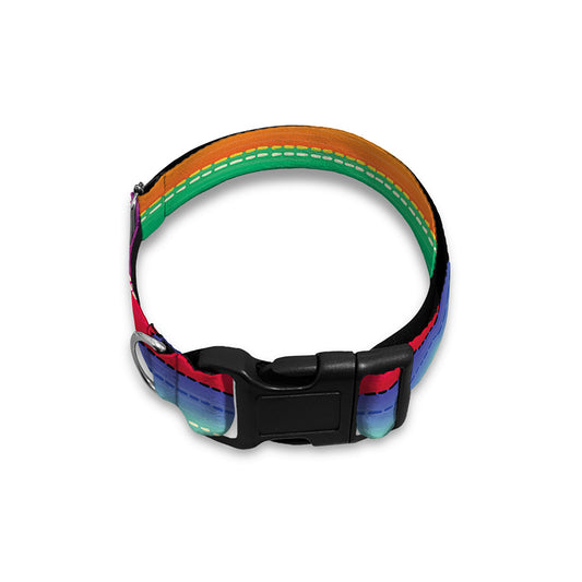 Sugar Skull Mexican Serape Pattern Print Dog Collar