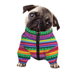 Sugar Skull Mexican Serape Pattern Print Dog Zip Up Jacket