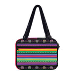 Sugar Skull Mexican Serape Pattern Print Double Strap Bible Bag