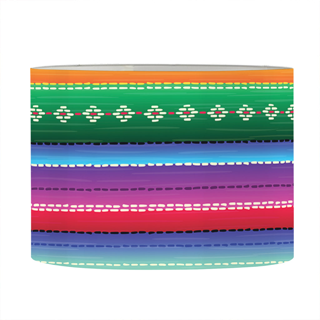 Sugar Skull Mexican Serape Pattern Print Drum Lamp Shade