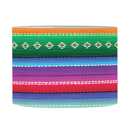 Sugar Skull Mexican Serape Pattern Print Drum Lamp Shade