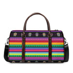 Sugar Skull Mexican Serape Pattern Print Duffle Bag