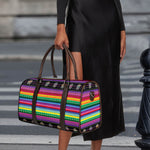 Sugar Skull Mexican Serape Pattern Print Duffle Bag