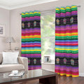 Sugar Skull Mexican Serape Pattern Print Extra Wide Grommet Curtains